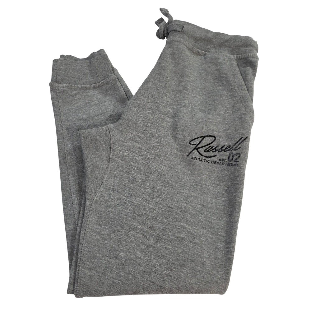 Russell Athletic Mens Gray Jogger Sweatpants XL Fleece Drawstring Athletic Dept